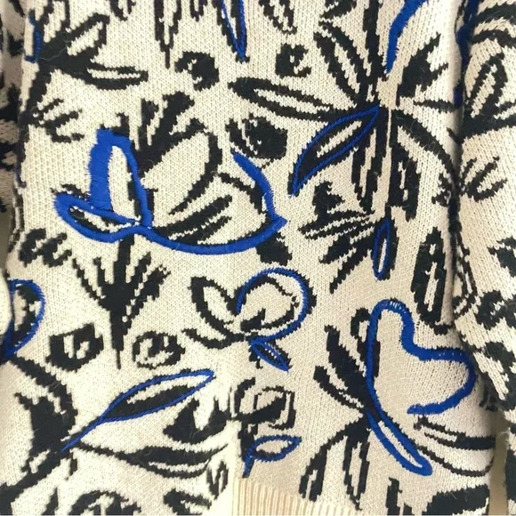 Anthropologie floral pop embroidered crew neck sweater - Picture 8 of 12